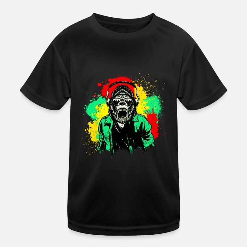 DJ Monkey Music Party Fun Lunettes De Soleil Monkey Headph T-shirt sport Enfant
