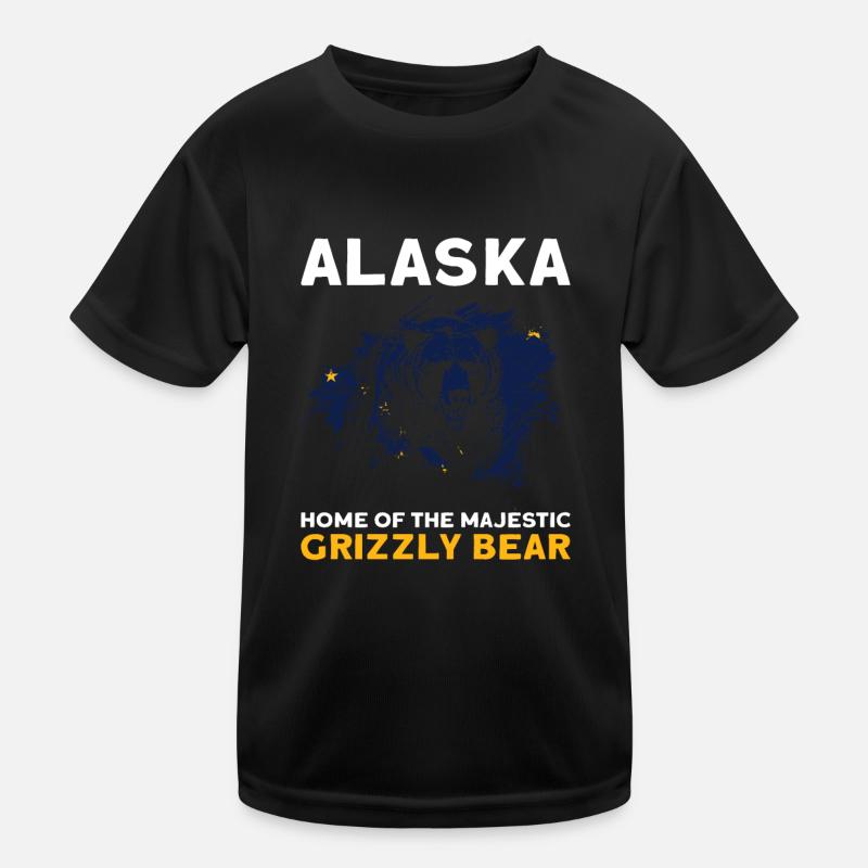 Grizzly Bear Alaska Brown Bear Bear Kids Functional T-Shirt
