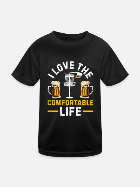 Disc Golf Disc Golfer - J’adore le confort - T-shirt sport Enfant - noir - Devant