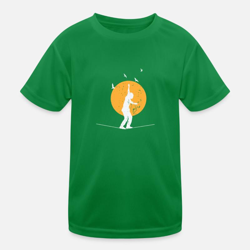 Slackline avec lune en arrière-plan T-shirt sport Enfant