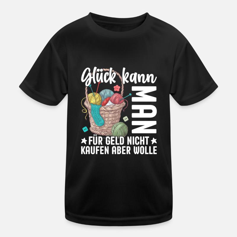 Nadeln Handarbeit Wolle Hobby Stricken Rente Kinder Funktions-T-Shirt