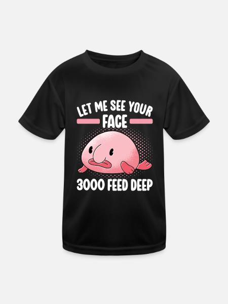 Poisson blob mignon poisson laid - T-shirt sport Enfant - noir - Devant