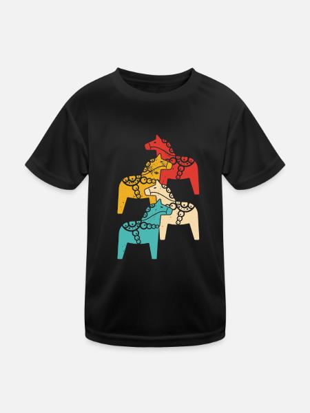 Schweden Herkunft Urlaub Skandinavien Reise - Kinder Funktions-T-Shirt - Schwarz - Vorne