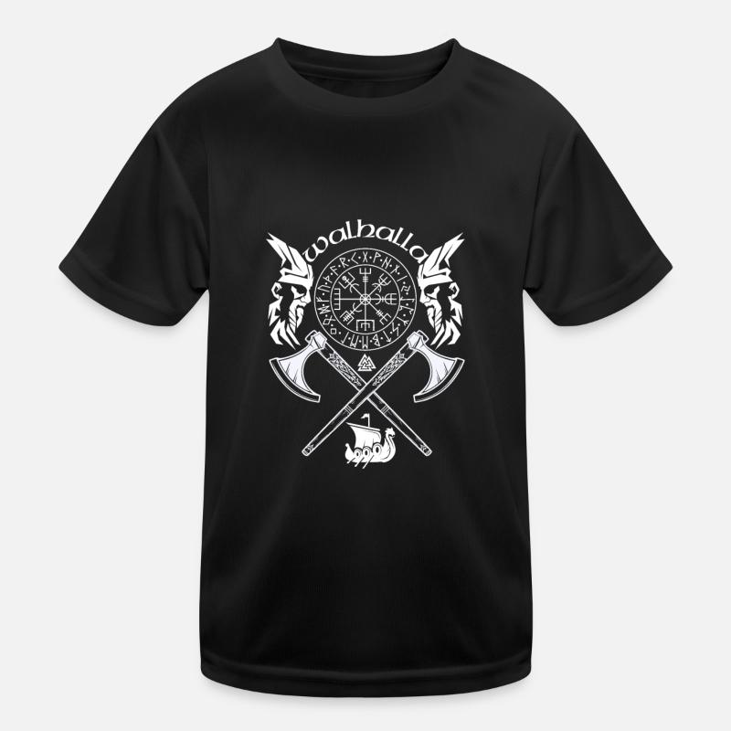WALHALLA-VIKING SYMBOLE-WIKINGER RUNEN Kinder Funktions-T-Shirt