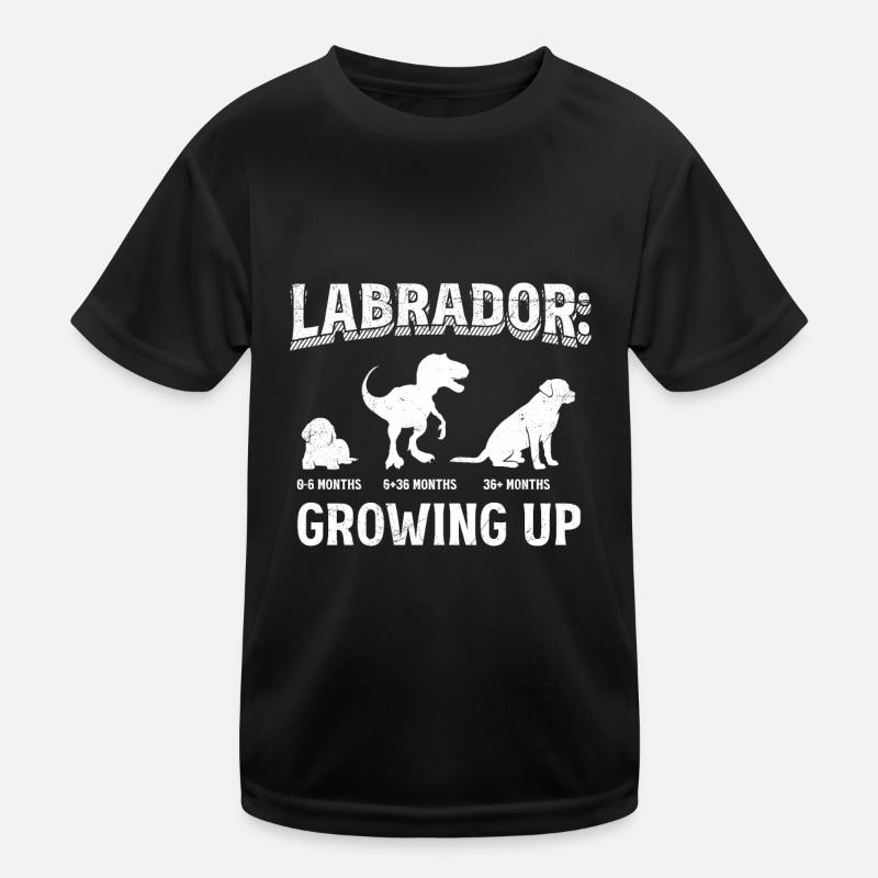 LABRADOR: Growing Up Labrador Lovers Labrador - Kids Functional T-Shirt - black