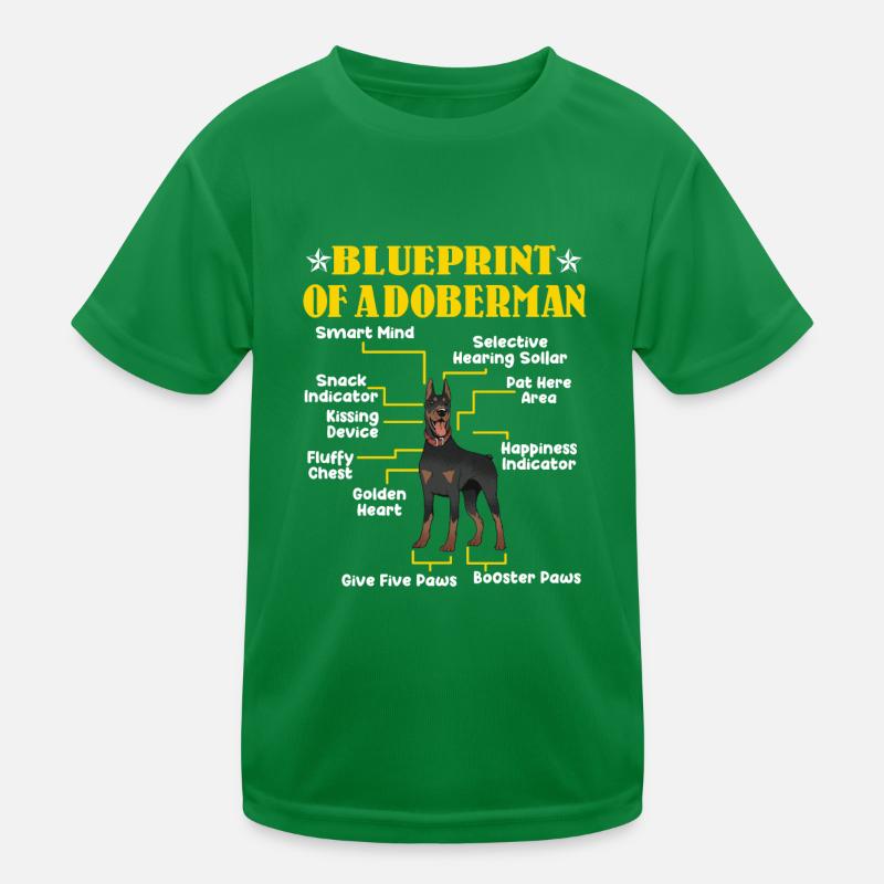 Doberman Chiens PLAN D’UN DOBERMAN Drôle T-shirt sport Enfant