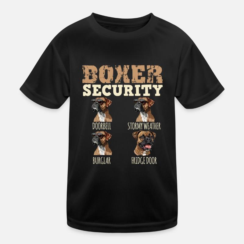 German Boxer Owner BOXER SECURITY Funny Kids Functional T-Shirt