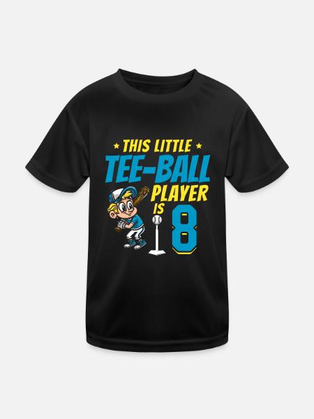 Tee-ball player Party 8th Birthday Tee-ball player - Kinder Funktions-T-Shirt - Schwarz - Vorne