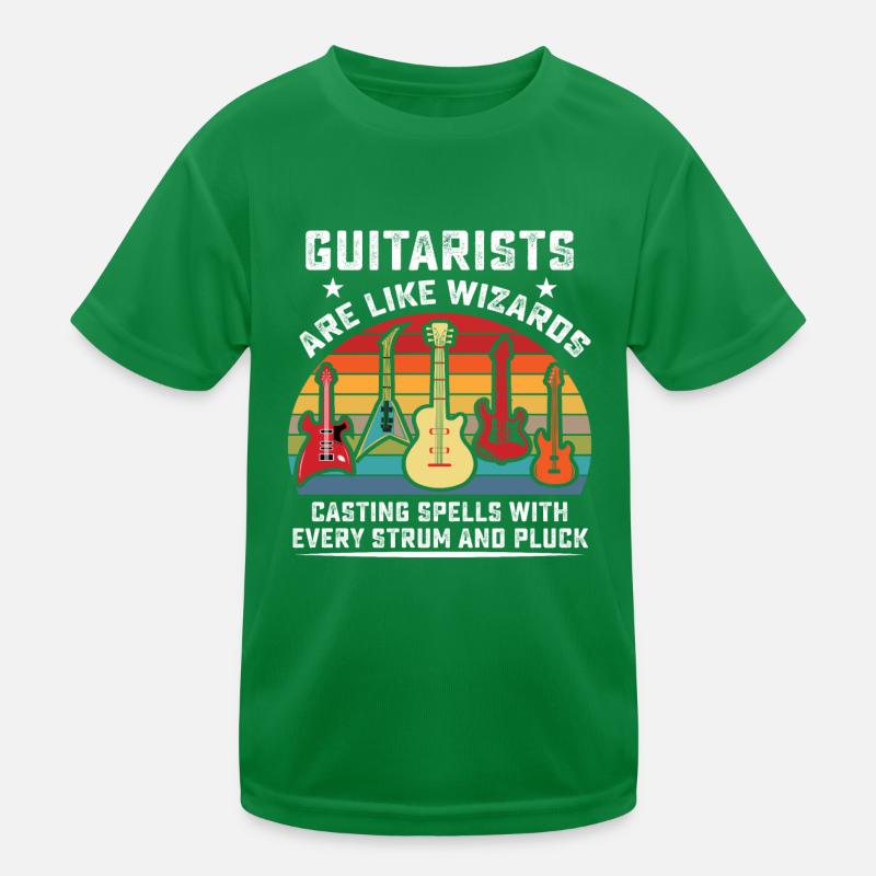 Les guitaristes sont comme des sorciers, jetant des sorts avec E T-shirt sport Enfant