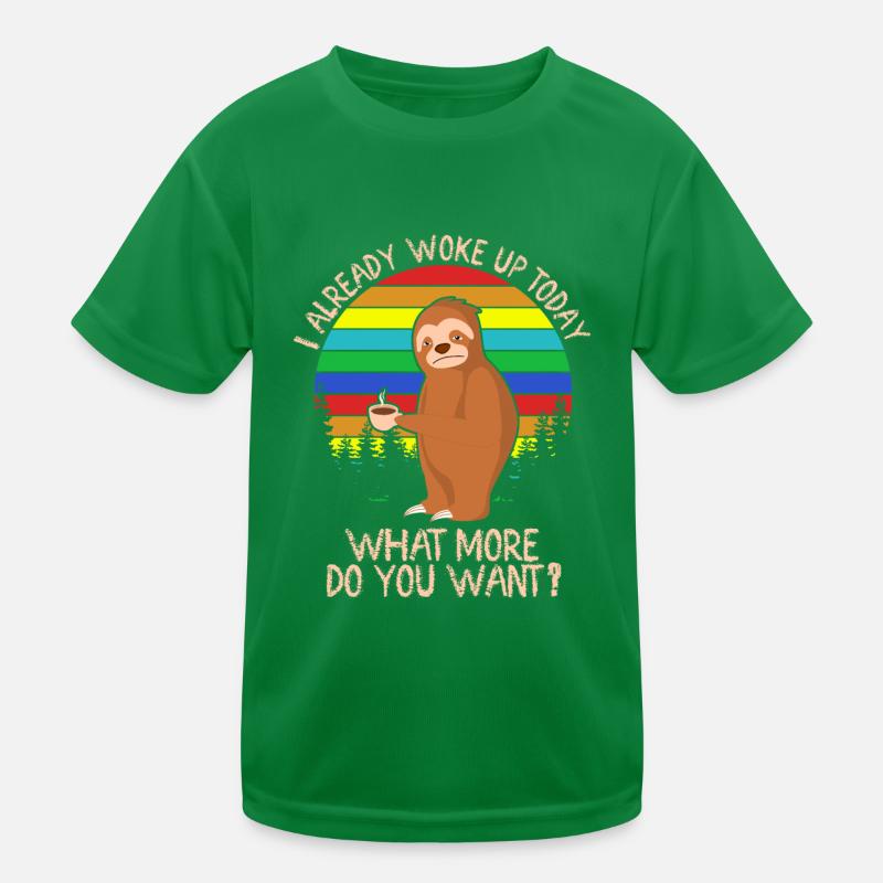 Sloth Sleeping Lazy Tired Slow Sloths Kids Functional T-Shirt
