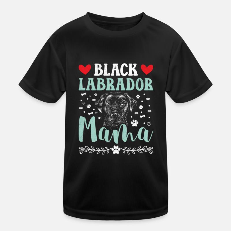 Schwarzer Labrador BLACK LABRADOR MAMA Labbi Kids Functional T-Shirt