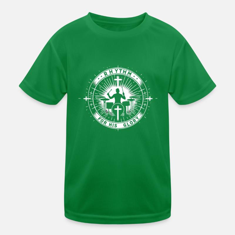 Drum Player Jesus Drum set Pick Jesus Drums Player Kinder Funktions-T-Shirt