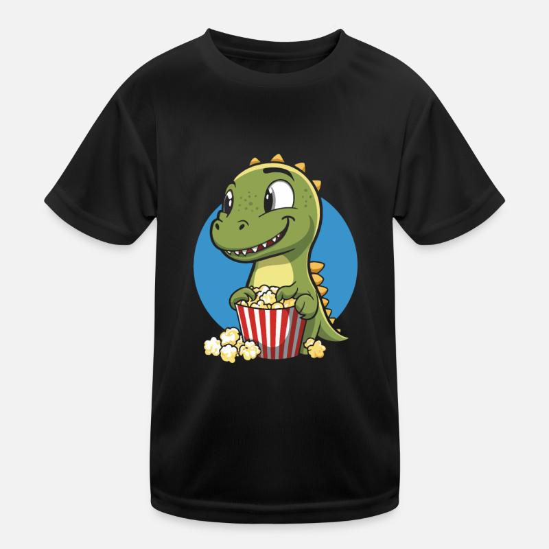 Popcorn Dino Dinosaure T-Rex Soirée cinéma T-shirt sport Enfant