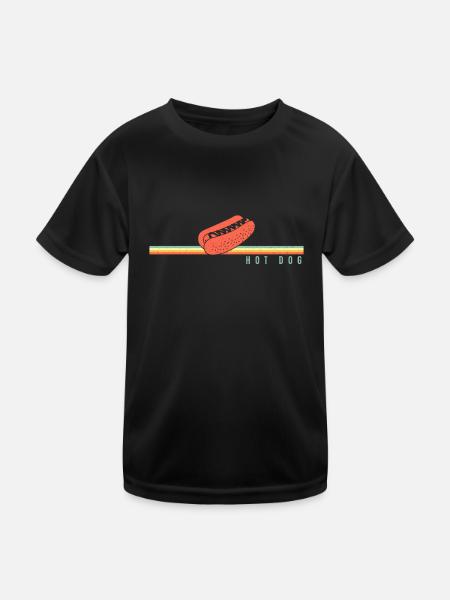 Hot Dog Adult Retro Vintage Hot - Kinder Funktions-T-Shirt - Schwarz - Vorne