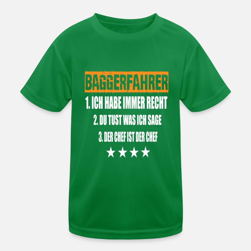 Baggerfahrer Kinder Funktions-T-Shirt