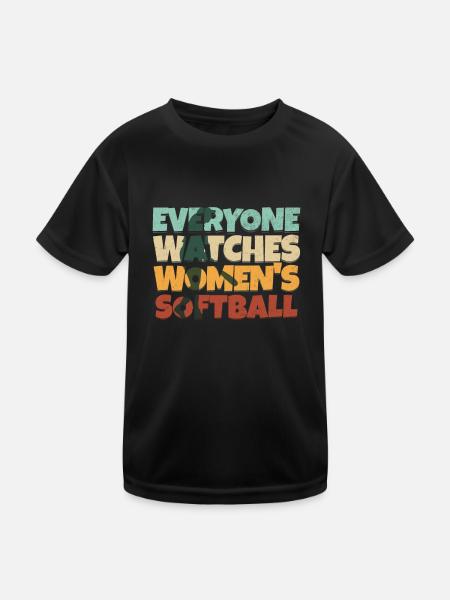 Tout le monde regarde le softball féminin - T-shirt sport Enfant - noir - Devant