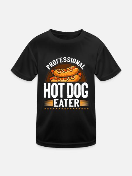Hot Dog Adult Professional Hot Dog - Kinder Funktions-T-Shirt - Schwarz - Vorne