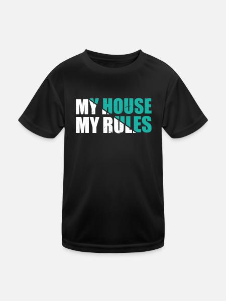 Landscaping - My house my rules - Gardener Landsca - Kinder Funktions-T-Shirt - Schwarz - Vorne