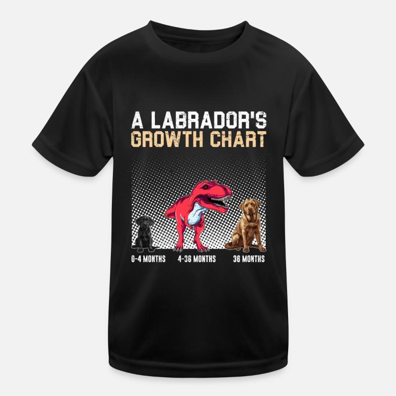 Labrador GROWTH CHART Labrador Owner Funny Kids Functional T-Shirt