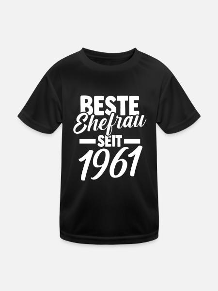 Valentine's Day Best Wife Since 1961 - Kids Functional T-Shirt - black - Front