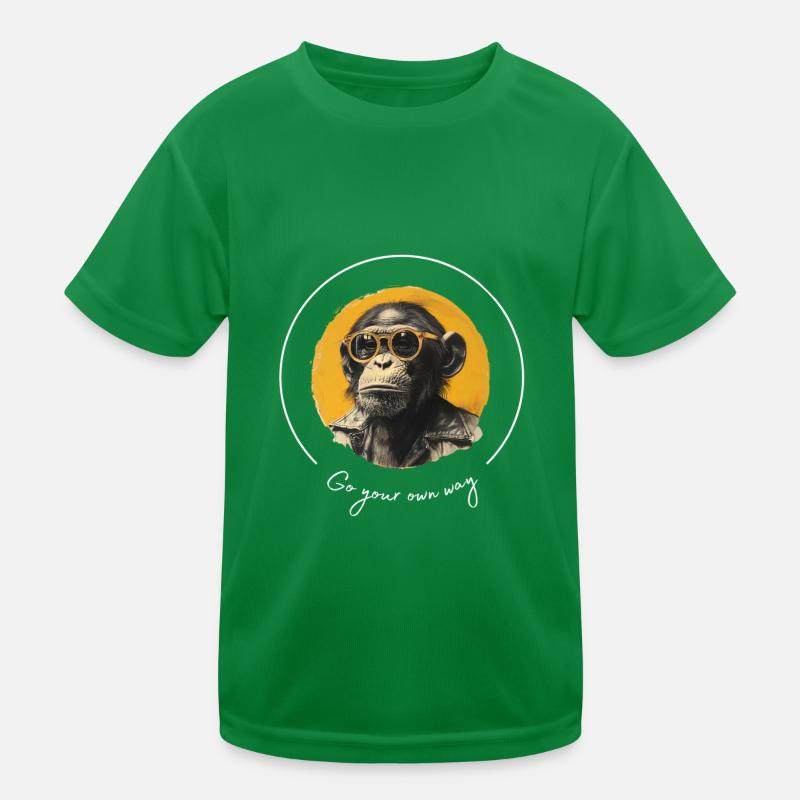 Monkey Sunglasses Cool Kids Functional T-Shirt