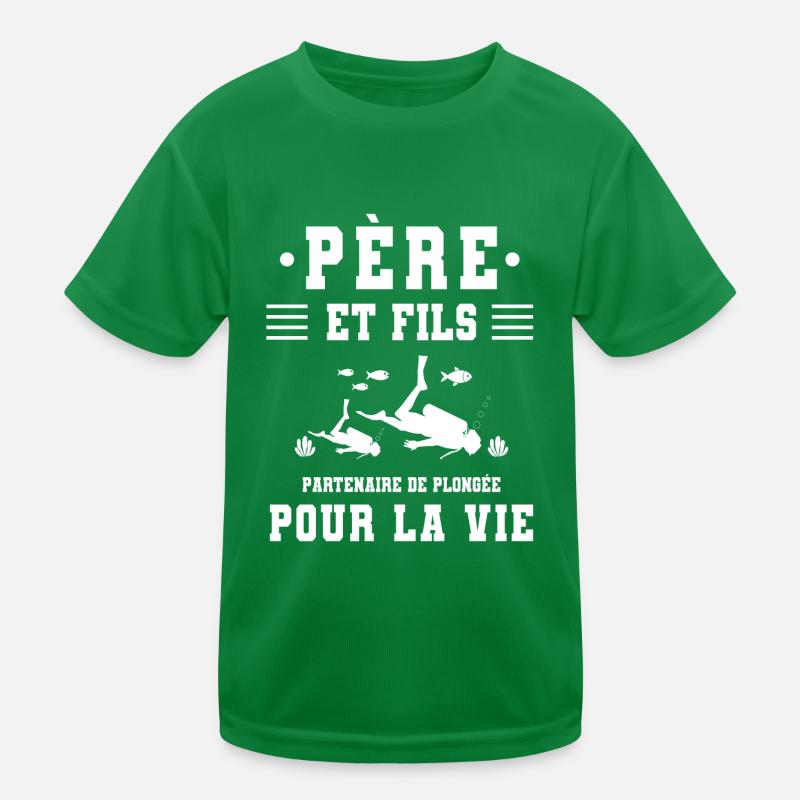 père fils plongée papa plongeur T-shirt sport Enfant