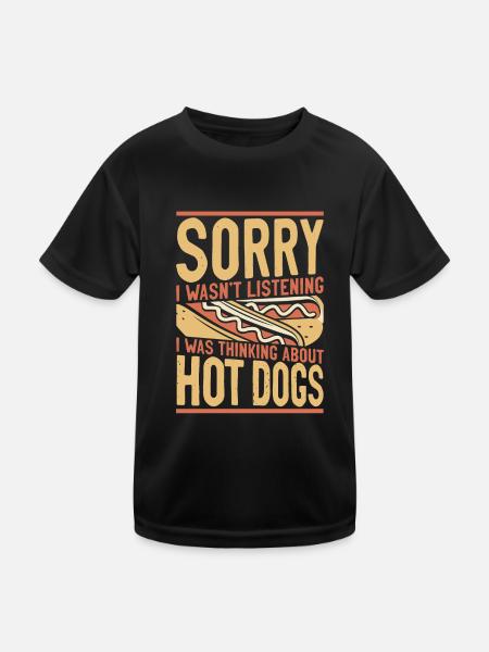 Hot Dog Adult Girl Désolé Je n’étais pas - T-shirt sport Enfant - noir - Devant