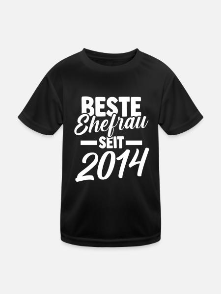 Valentine's Day Best Wife Since 2014 - Kids Functional T-Shirt - black - Front
