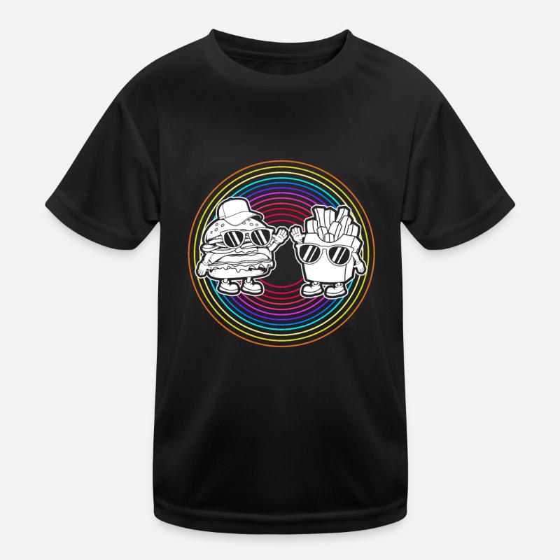 Cheeseburger Burger - Kinder Funktions-T-Shirt - Schwarz