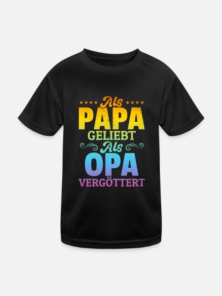 Adoré en tant que papa, idolâtré en tant que grand-père - grand-père O - T-shirt sport Enfant - noir - Devant