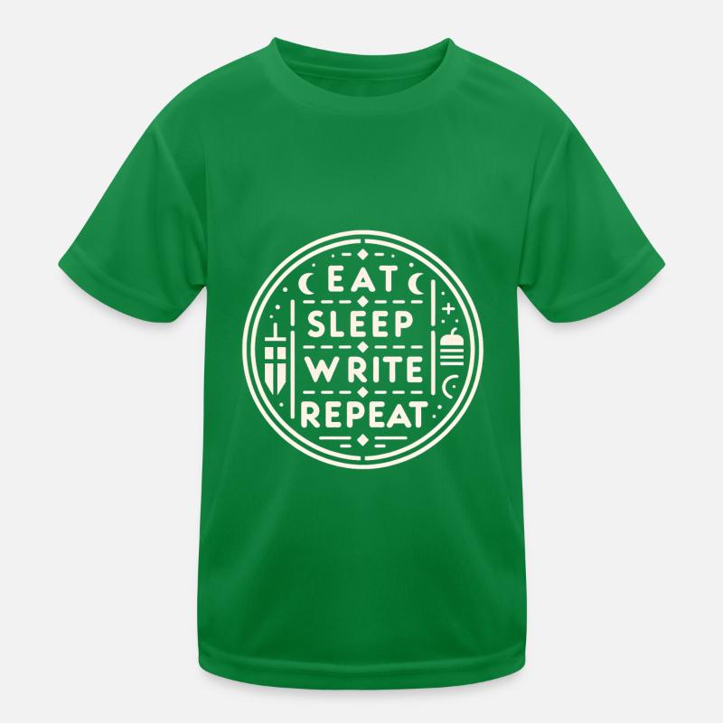 Eat Sleep Write Repeat 7 Kinder Funktions-T-Shirt