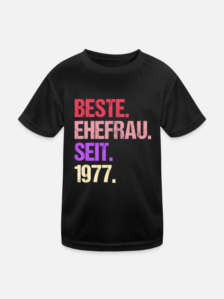 Valentine's Day Best Wife Since 1977 - Kids Functional T-Shirt - black - Front