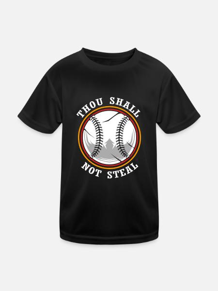 Baseball - Kinder Funktions-T-Shirt - Schwarz - Vorne