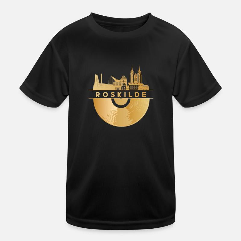 Vinyl-Schallplatte - Skyline-Dänemark-Roskilde Kinder Funktions-T-Shirt