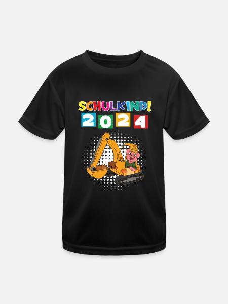 School Child 2024 School Enrollment Back to School - Kids Functional T-Shirt - black - Front