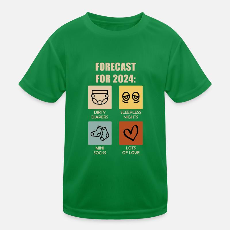 Werdende Eltern 2024 Vorhersage 2024 Kinder Funktions-T-Shirt