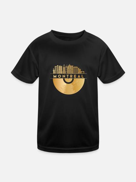 Disque vinyle Musique Skyline-Canada-Montréal - T-shirt sport Enfant - noir - Devant