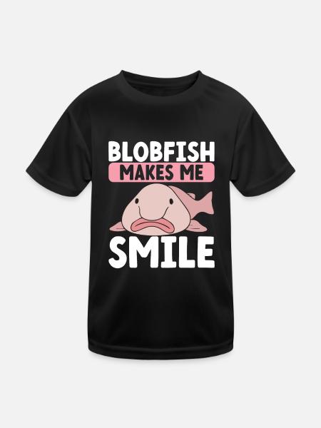 Poisson blob mignon poisson laid - T-shirt sport Enfant - noir - Devant