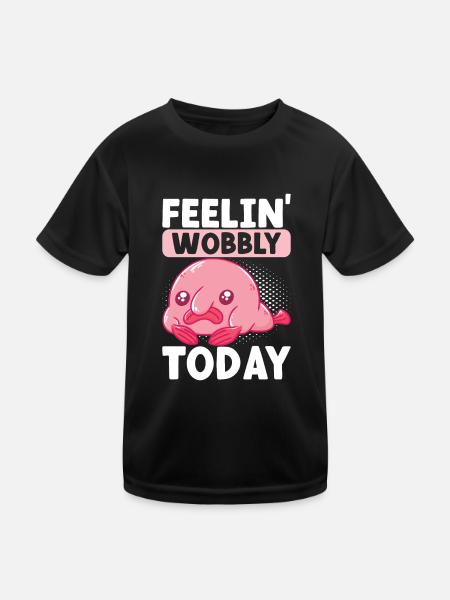 Cute Blob Fish Ugly Fish - Kids Functional T-Shirt - black - Front