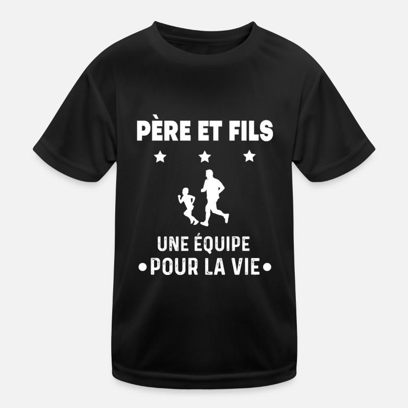 Running father son partner man dad runner Kids Functional T-Shirt
