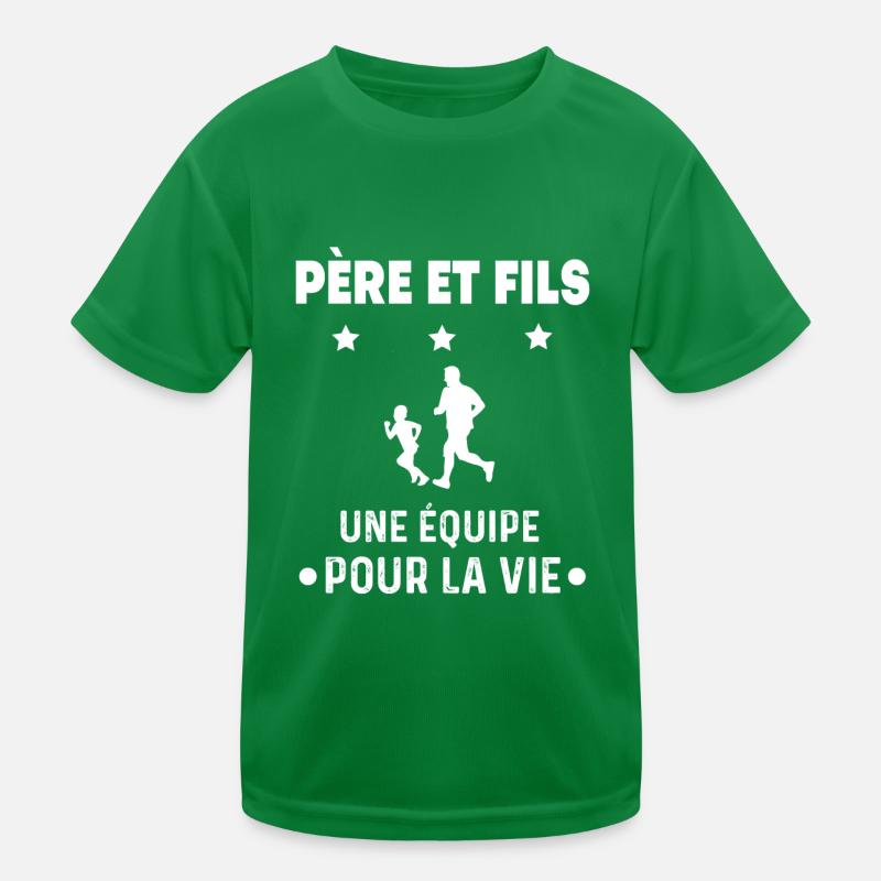 Running father son partner man dad runner Kids Functional T-Shirt