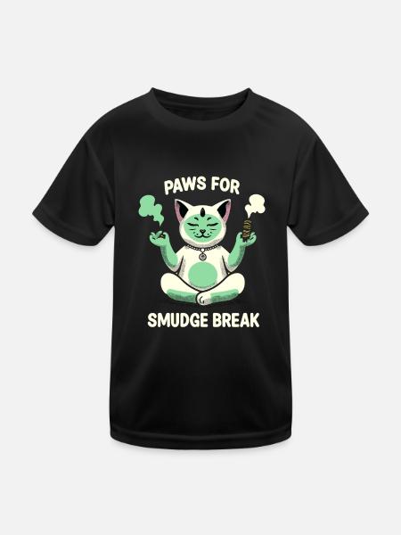 Smudge Sage Feder Spirituelle Hexerei Meditieren - Kinder Funktions-T-Shirt - Schwarz - Vorne