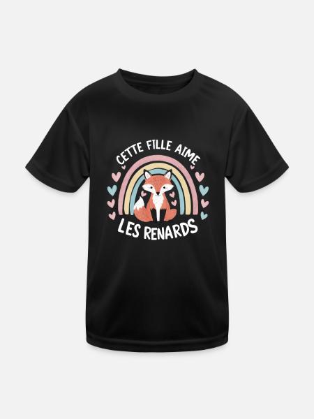 Nur ein Mädchen, das Füchse liebt Lustiges Geschenk - Kinder Funktions-T-Shirt - Schwarz - Vorne
