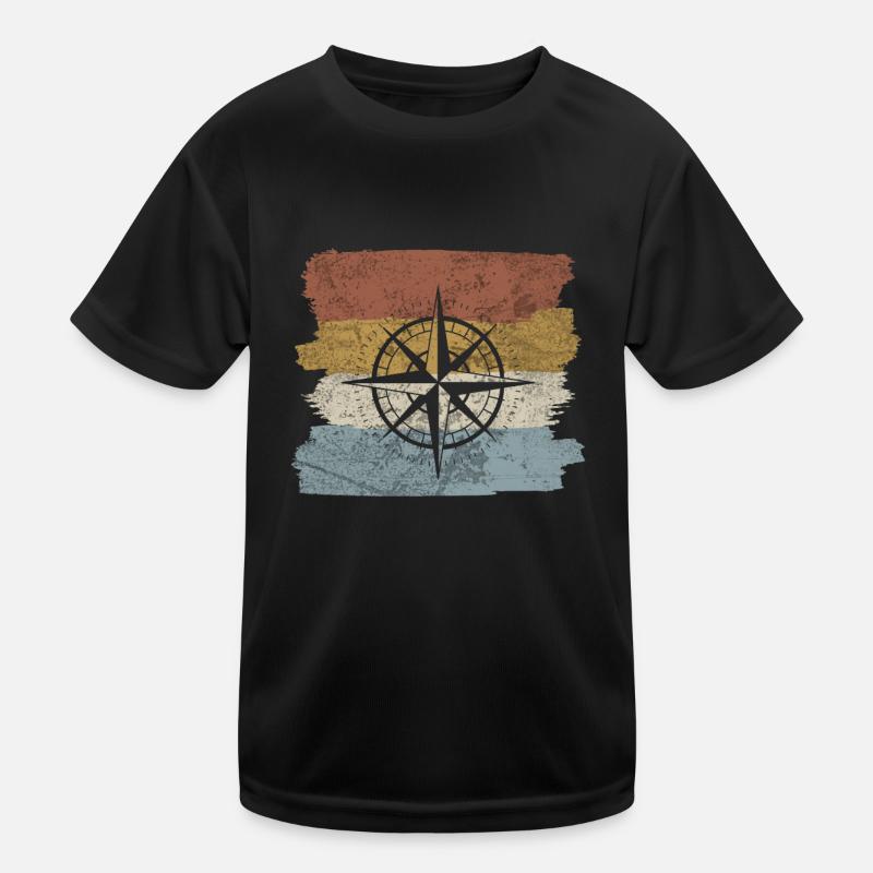Retro style compass navigation tool Kids Functional T-Shirt