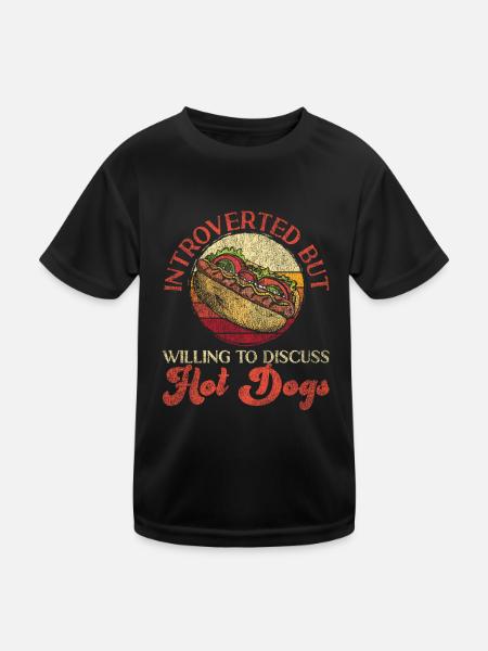Hot Dog Adulte Rétro Vintage - T-shirt sport Enfant - noir - Devant