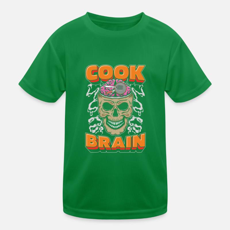 Koch Kochen Schädel Cook Brain Kinder Funktions-T-Shirt