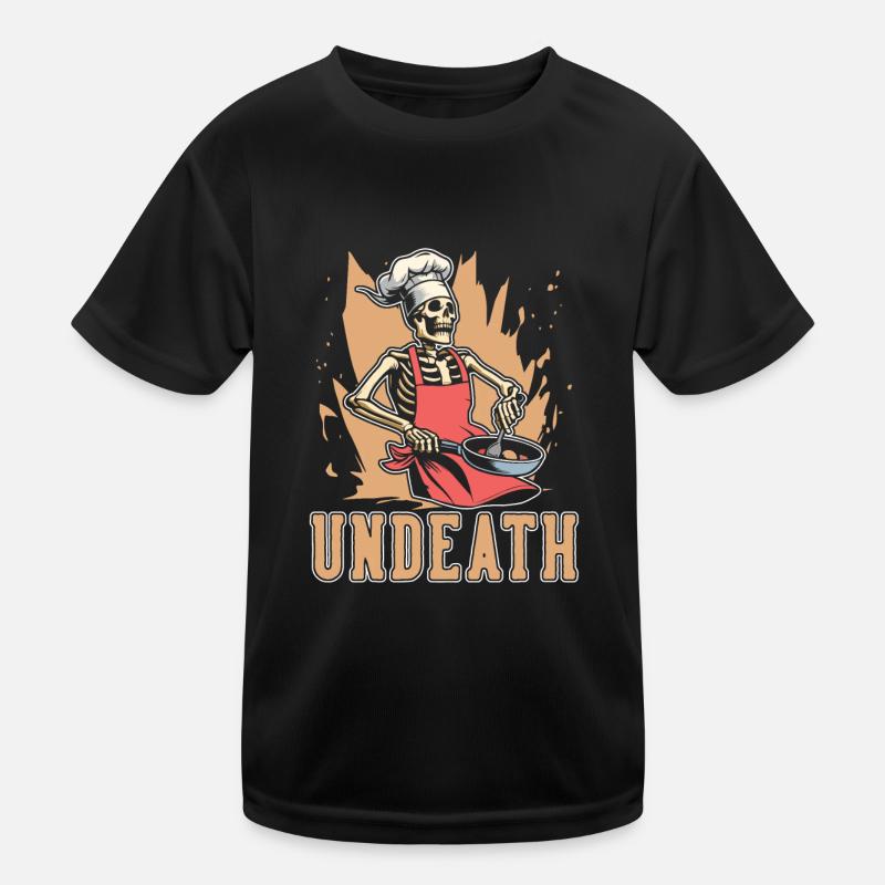 Chef Cooking Skeleton Undeath Kids Functional T-Shirt