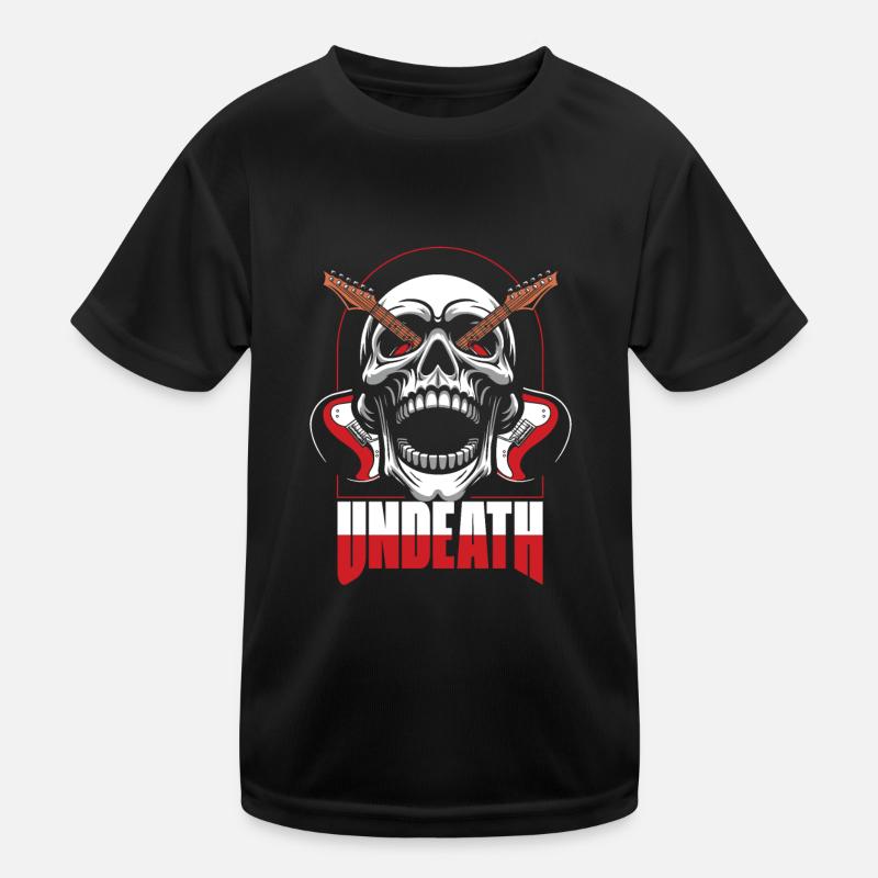 E Gitarre Elektrogitarre Schädel Undeath Kinder Funktions-T-Shirt