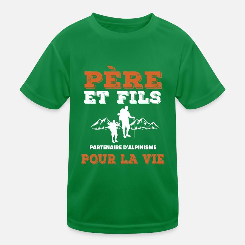 Father and son mountaineering partner life dad Kids Functional T-Shirt