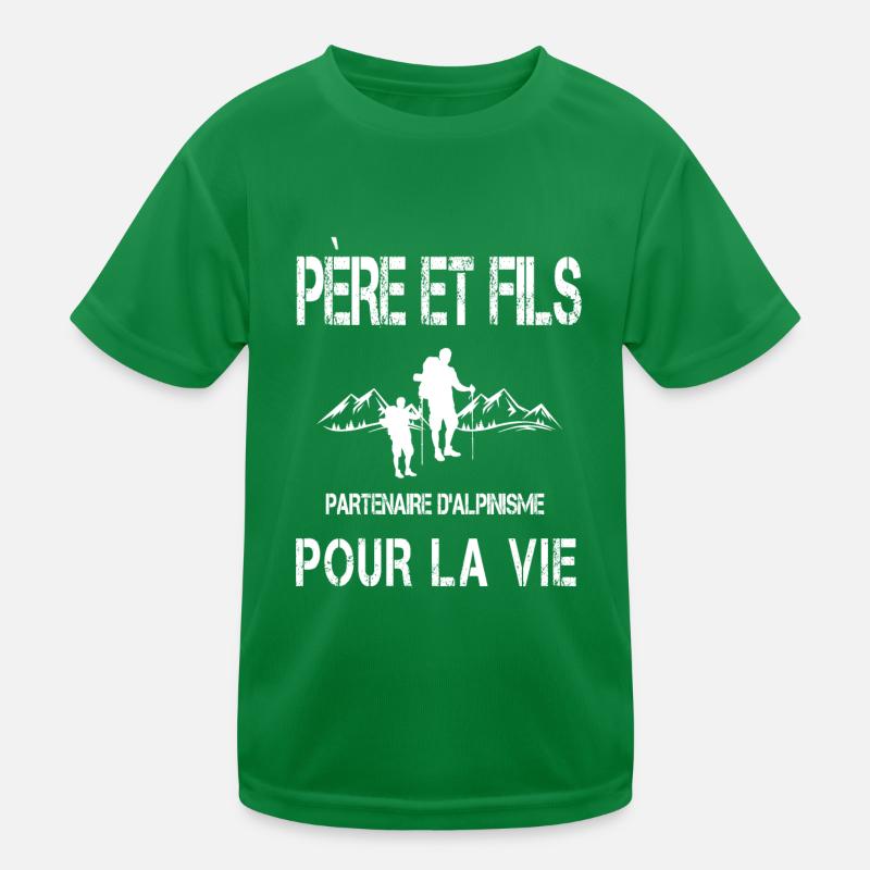 Father and son mountaineering dad Kids Functional T-Shirt